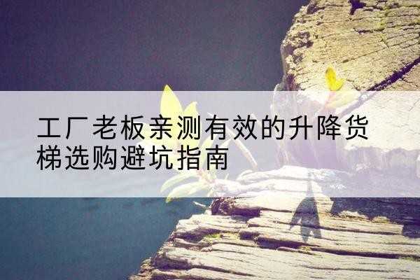 德钦升降货梯怎么选-工厂老板亲测有效的升降货梯选购避坑指南