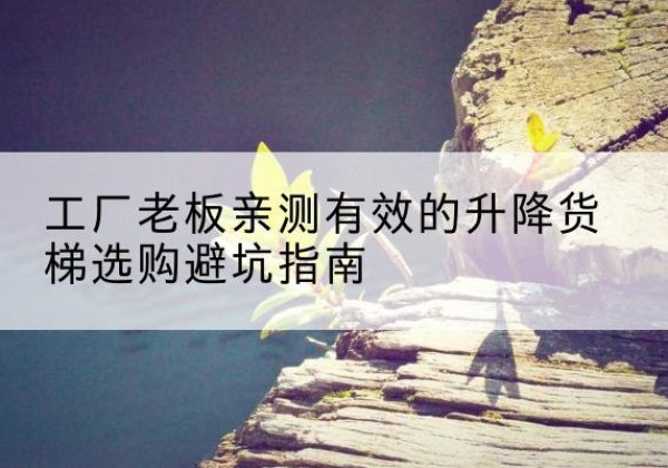 德钦升降货梯怎么选-工厂老板亲测有效的升降货梯选购避坑指南